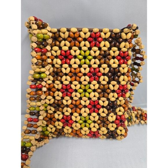 Handcrafted Multicolor Beaded Purse crossbody boho unique beachcore nautical - Picture 2 of 8